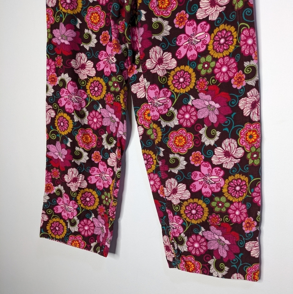 Vera Bradley Pink Purple Floral Corduroy Lounge Pajama Pant M - Picture 2 of 9